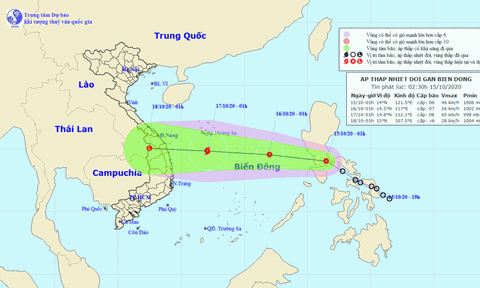 Áp thấp nhiệt đới sắp vào Biển Đông, có khả năng mạnh thành bão